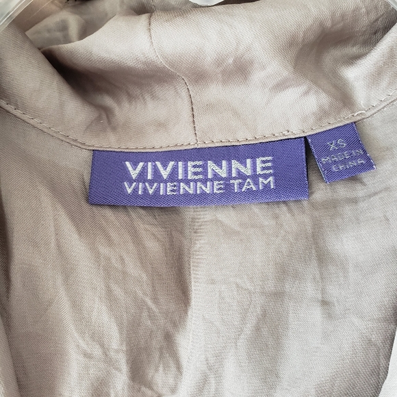 Vivienne Tam Gold Champagne Draped Boho Jacket - Picture 7 of 11